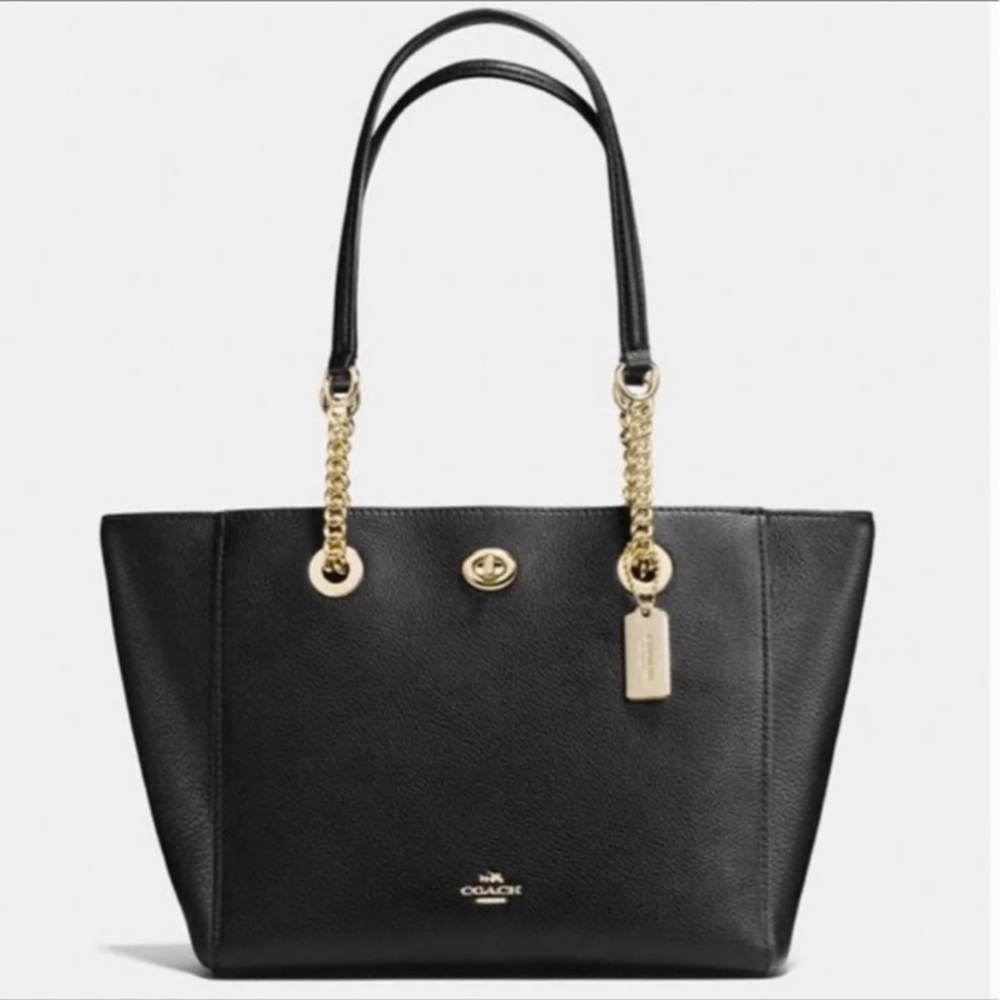 NWT Coach Turnlock Chain Tote Bag